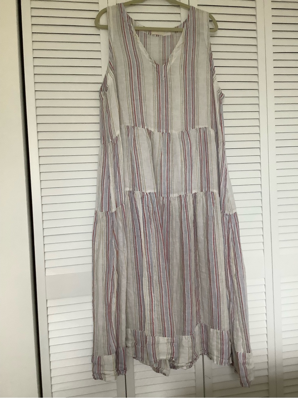 CP Shades Sleeveless Striped Tiered Maxi Dress